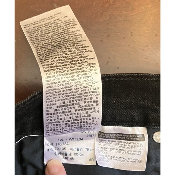 Levi's 505 Jeans Women's Size 10L Black Mid-Rise Straight Leg Denim 34" Inseam - Picture 15 of 15